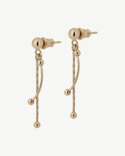 Crescent Drop Earrings - 22 Carat Gold Gilded