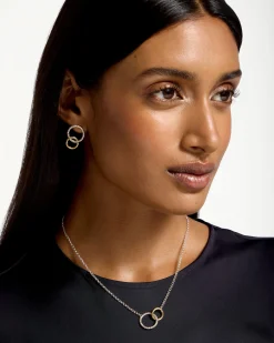Halo Earrings - Sterling Silver/24 Carat Gold Gilded