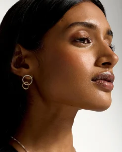 Halo Earrings - Sterling Silver/24 Carat Gold Gilded