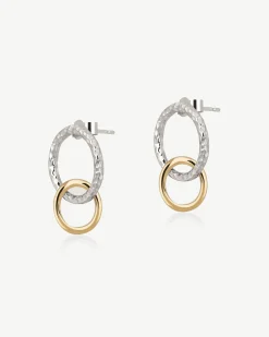 Halo Earrings - Sterling Silver/24 Carat Gold Gilded
