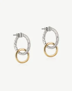 Halo Earrings - Sterling Silver/24 Carat Gold Gilded