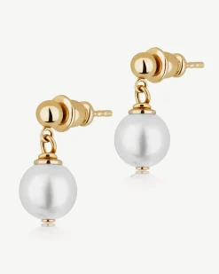 Lana Pearl Earrings - 24 Carat Gold Gilded