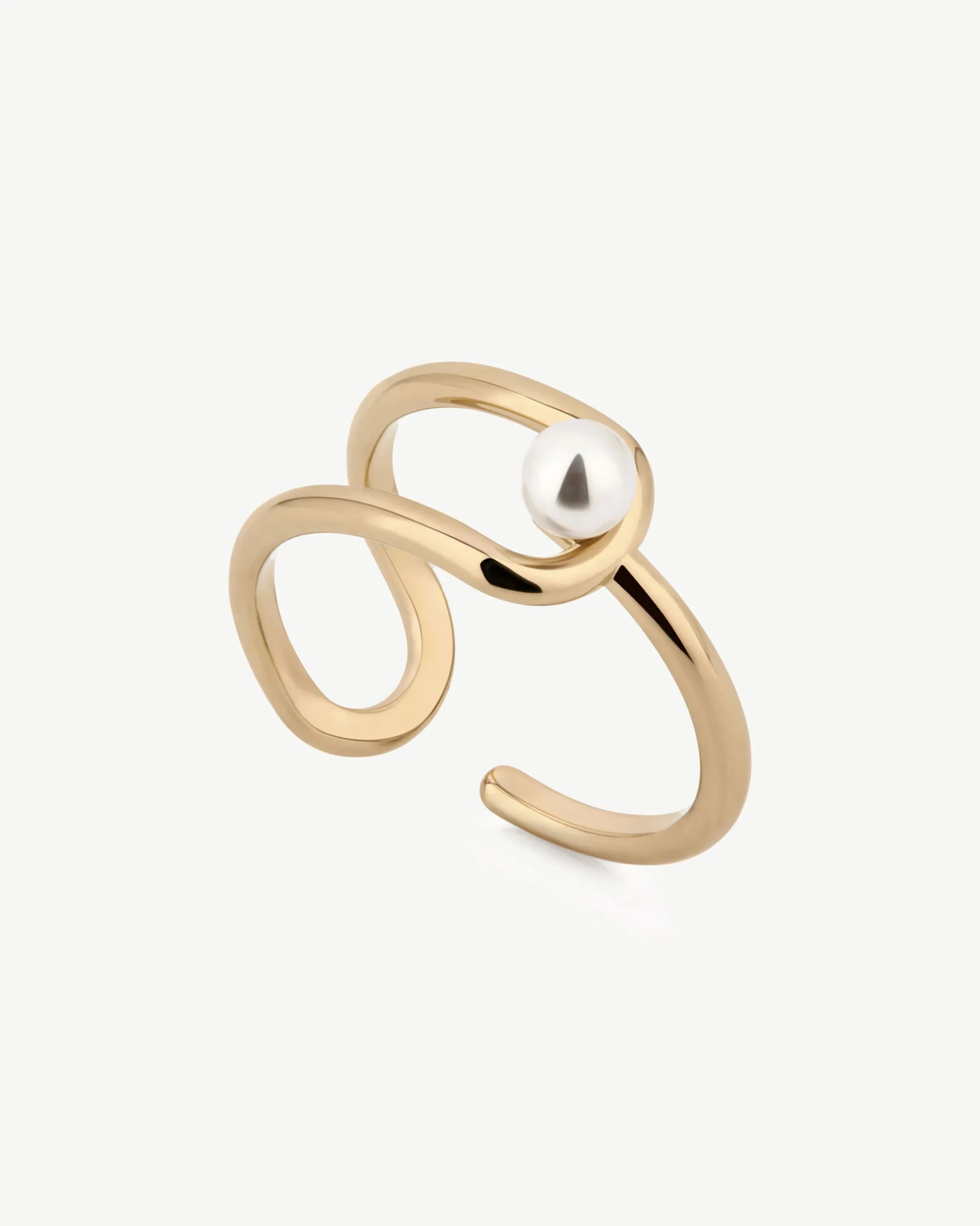 Lana Pearl Ring - 22 Carat Gold Gilded