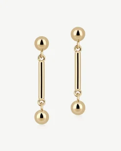 Music Bar Earrings - 22 Carat Gold Gilded