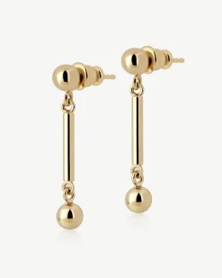 Music Bar Earrings - 22 Carat Gold Gilded