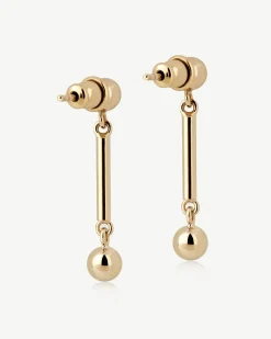 Music Bar Earrings - 22 Carat Gold Gilded