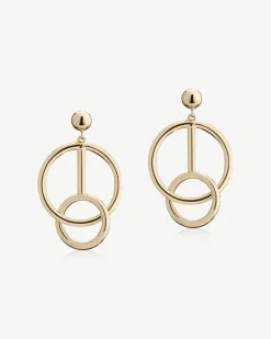 Music Bar Hoop Earrings - 22 Carat Gold Gilded