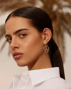 Music Bar Hoop Earrings - 22 Carat Gold Gilded