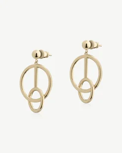 Music Bar Hoop Earrings - 22 Carat Gold Gilded