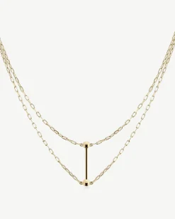 Music Bar Necklace - 22 Carat Gold Gilded