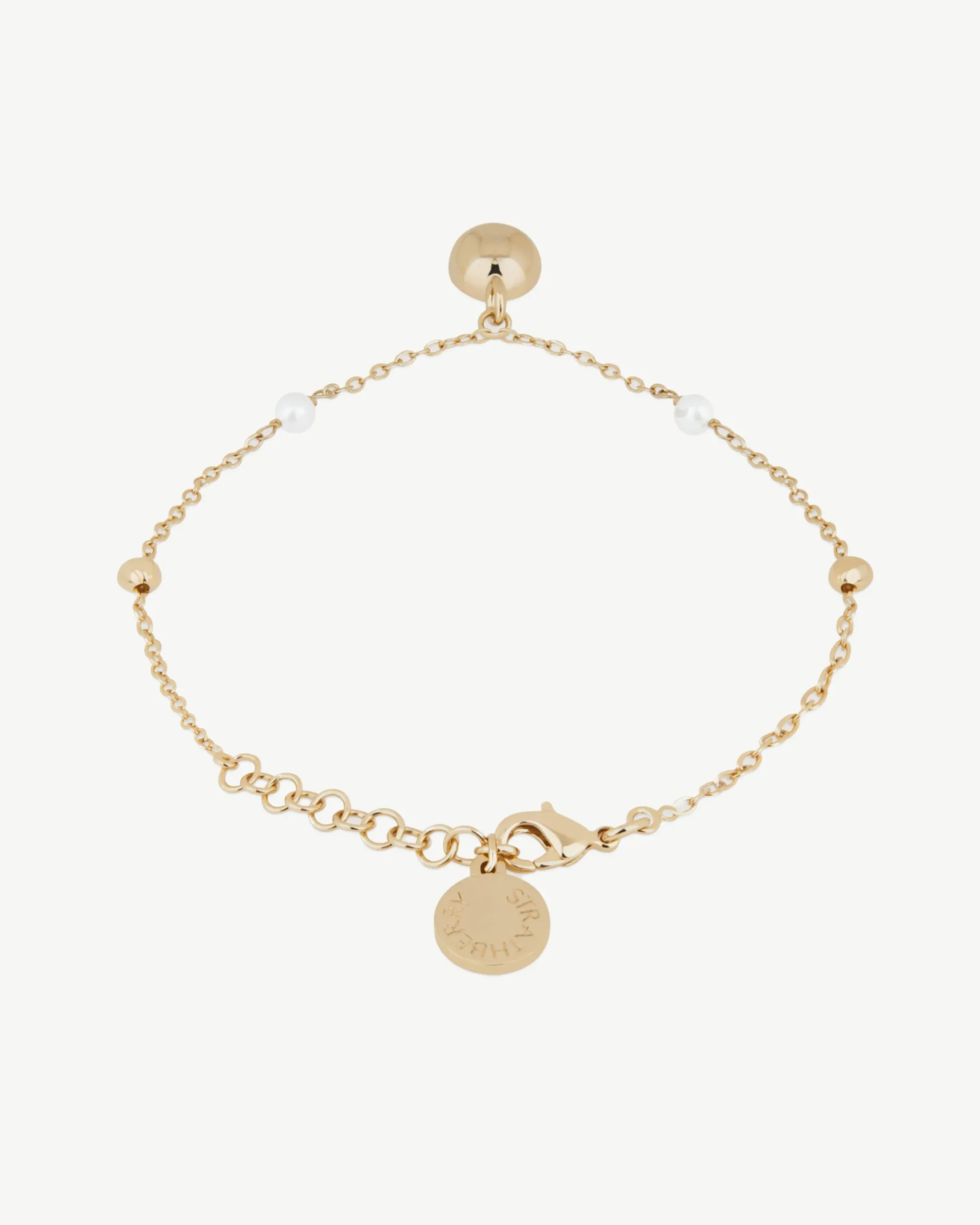 Pearl Chain Bracelet - 22 Carat Gold Gilded